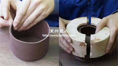 手工壶和模具壶围身筒对比图