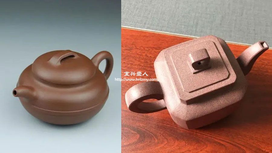 紫砂壶方壶与圆壶的对比图